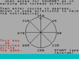 Star Trek 3000 title screen for ZX Spectrum